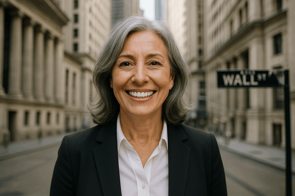 Confident professional smiling on Manhattan's Upper East Side