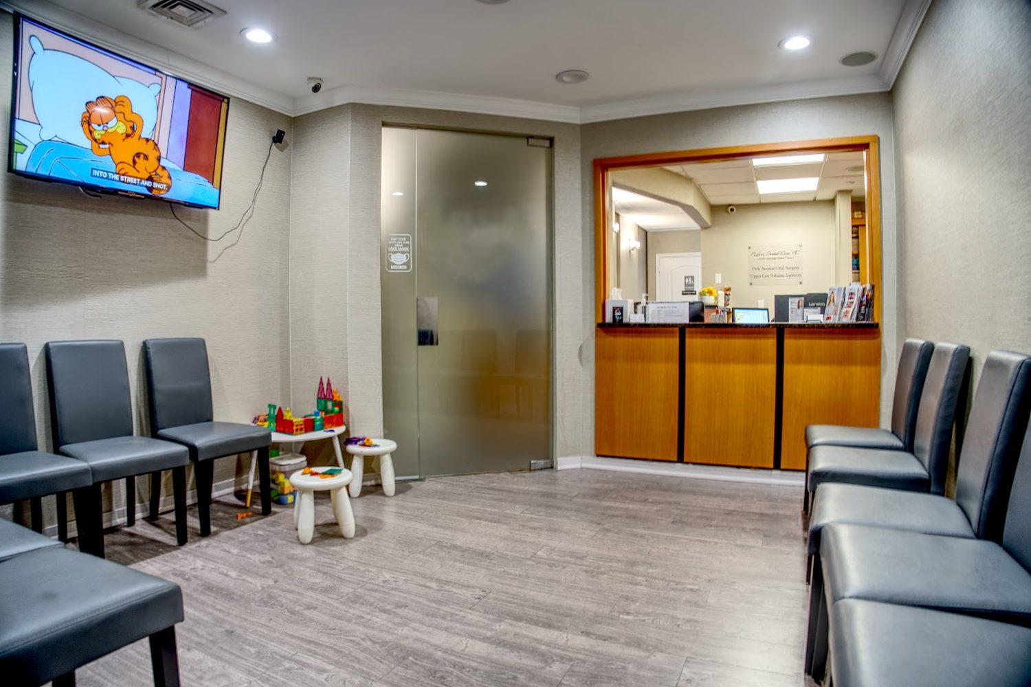 Reception and waiting area at AL Dental Studio